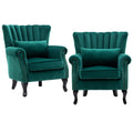 Velvet Green Accent Chairs Set of 2 O10219