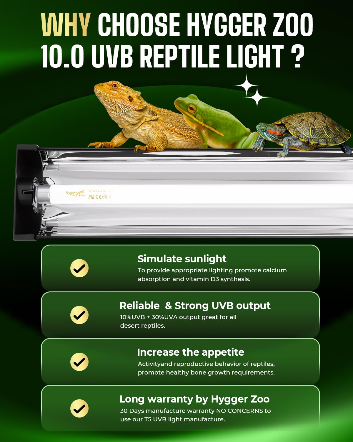24W UVB Reptile Light Fixture Combo Kit V10053