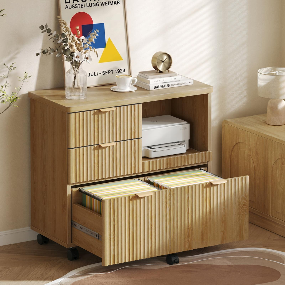 3 Drawer Wood File Cabinet Q975