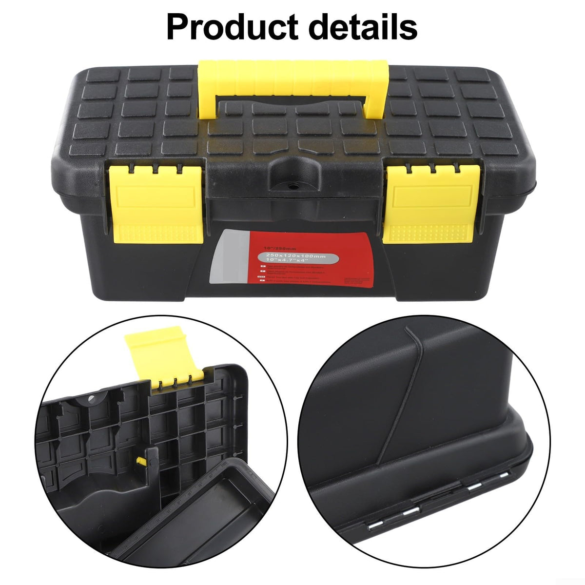 10 Inch Portable Plastic Toolbox with Two Layer Storage H78529