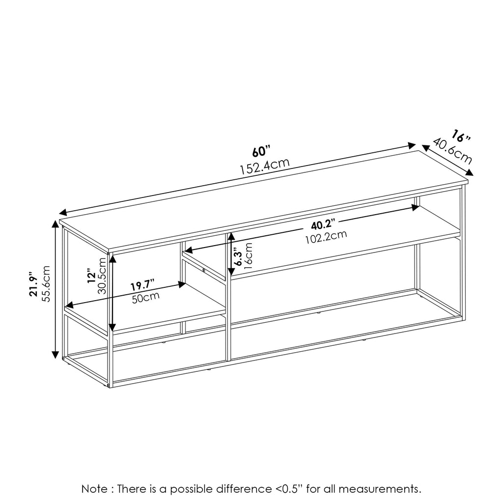 3-Tier Grey Oak TV Stand up to 65 Inch A645