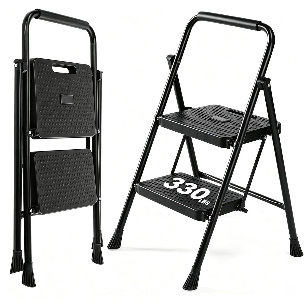 2 Step Folding Step Stool 330lbs Capacity O382366