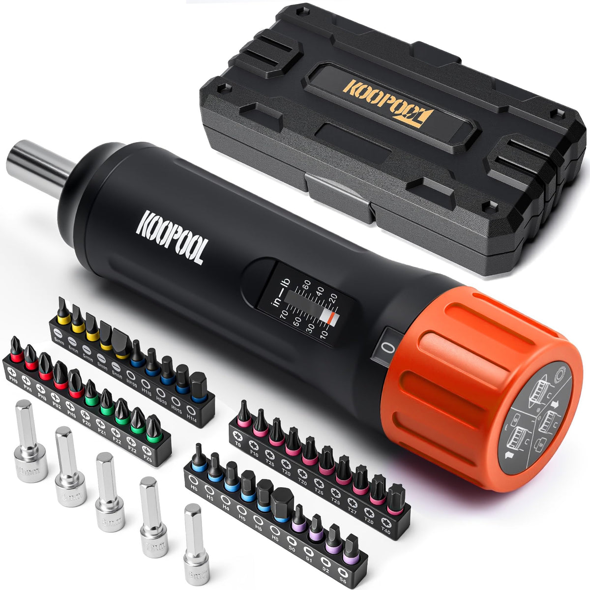 46Pcs Torque Screwdriver Set 1/4" 10-70 in-lb T2299