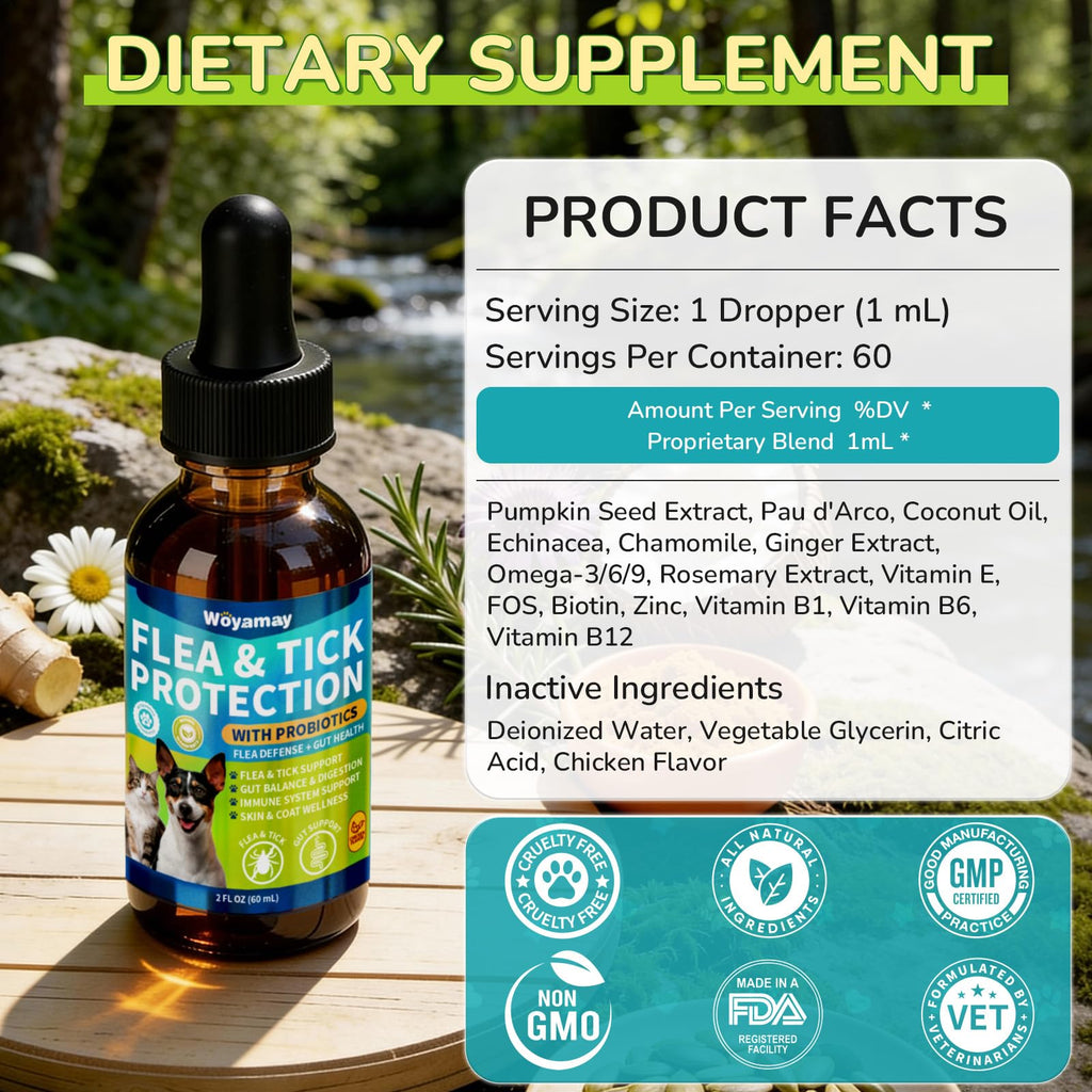 Flea and Tick Prevention Drops with Probiotics B76593