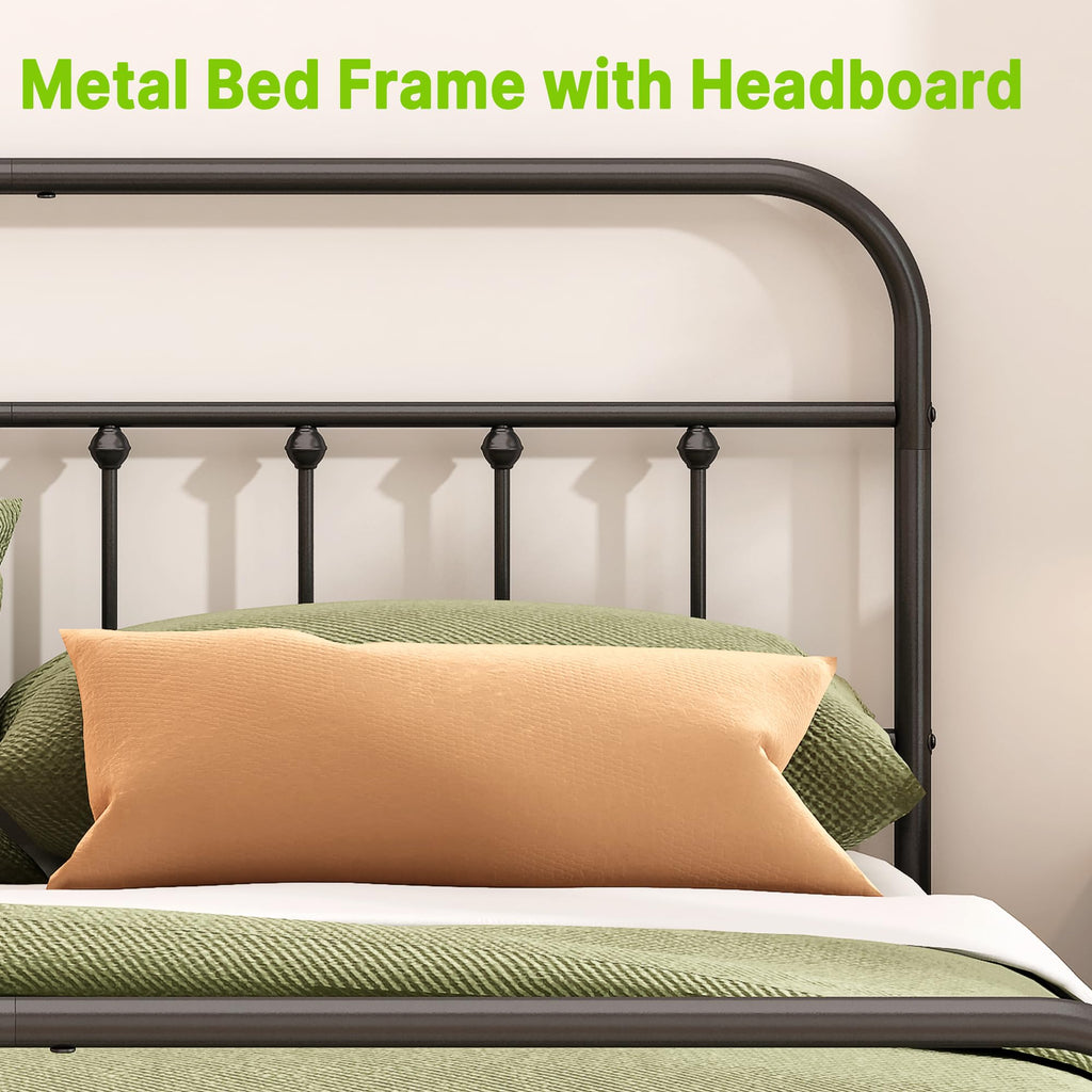 Queen Size Black Metal Bed Frame N333