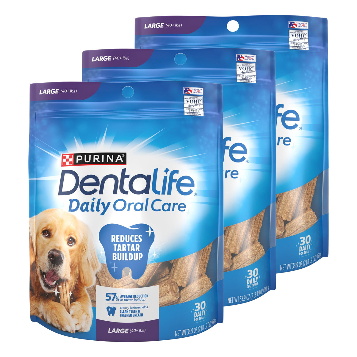Daily Oral Care Dental Chews for Large Dogs 90 ct V4684