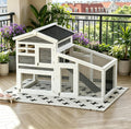 54" 2-Tier Wooden Rabbit Hutch with Run D681
