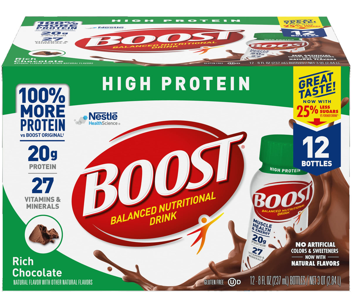 High Protein Nutritional Drink Rich Chocolate 8 FL OZ 12 CT A624