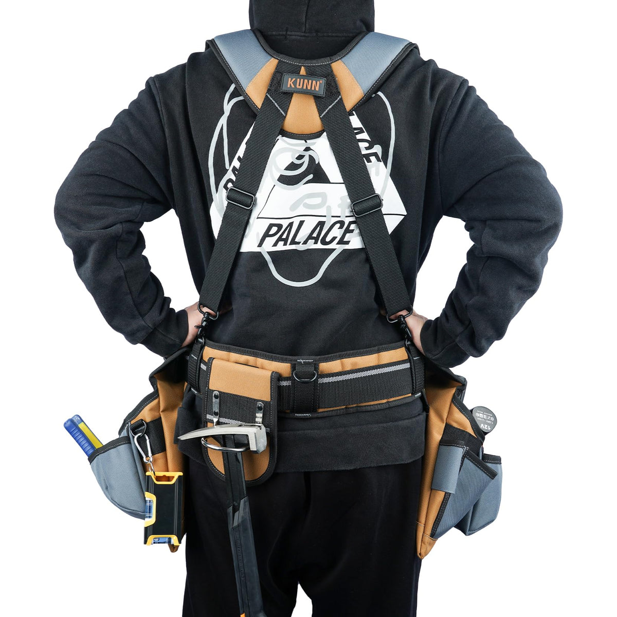 Khaki Carpenter Tool Belt with Suspenders B7141