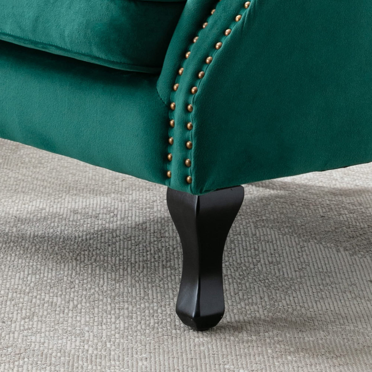 Velvet Green Accent Chairs Set of 2 O10219
