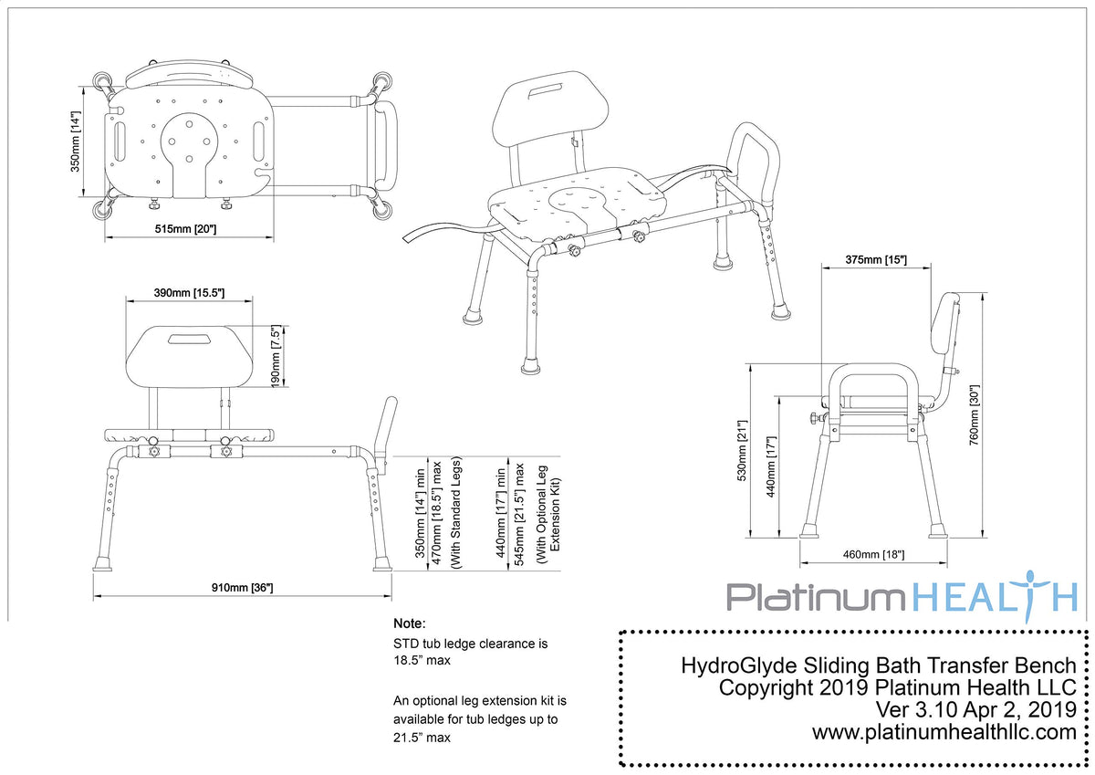 Blue Padded Shower Chair with Cut Out Seat and Safety Belt P660511