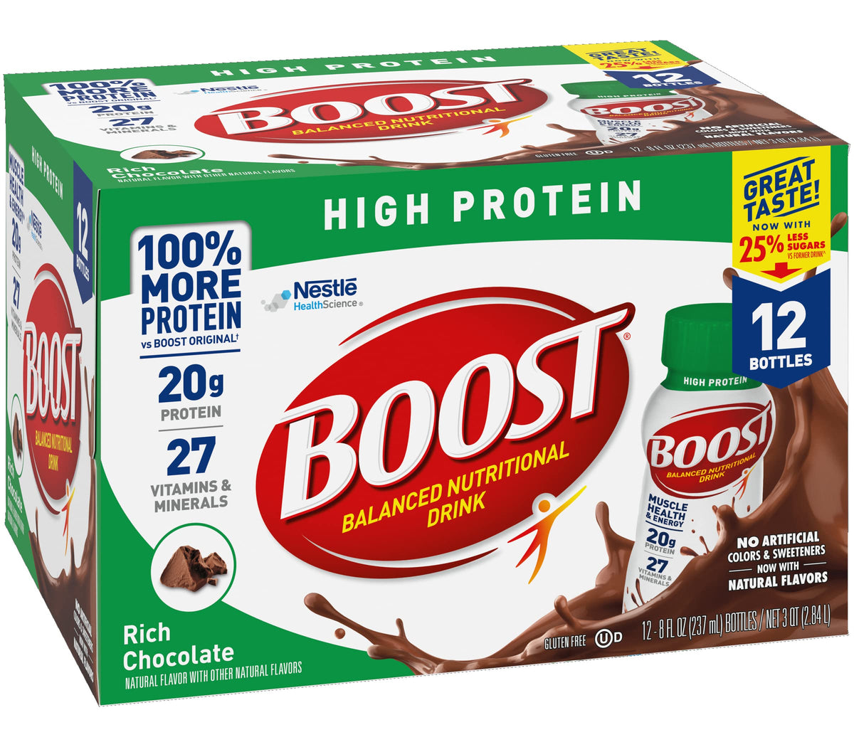 High Protein Nutritional Drink Rich Chocolate 8 FL OZ 12 CT A624