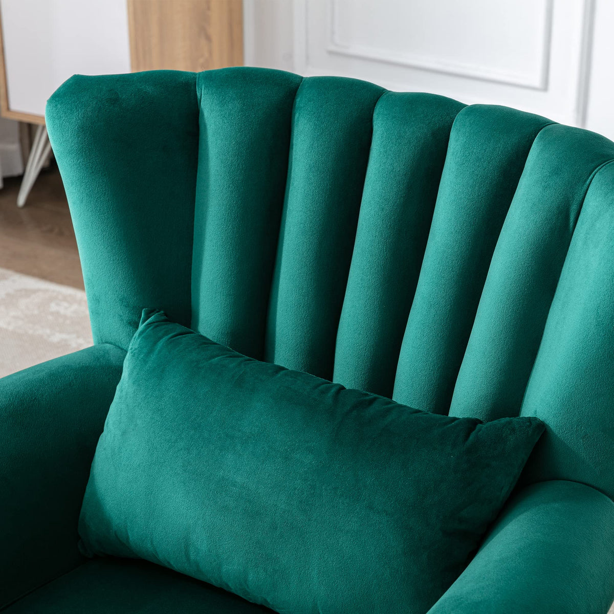 Velvet Green Accent Chairs Set of 2 O10219