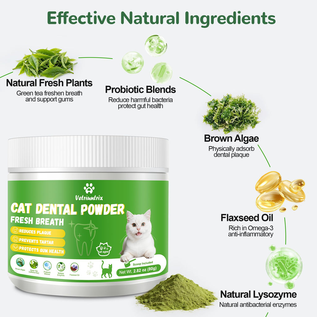 Cat Dental Care Powder with Probiotics 80g X2867