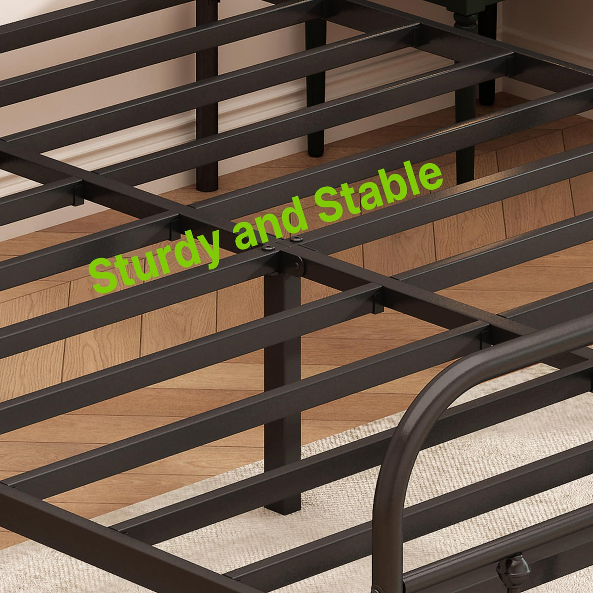 Queen Size Black Metal Bed Frame N333