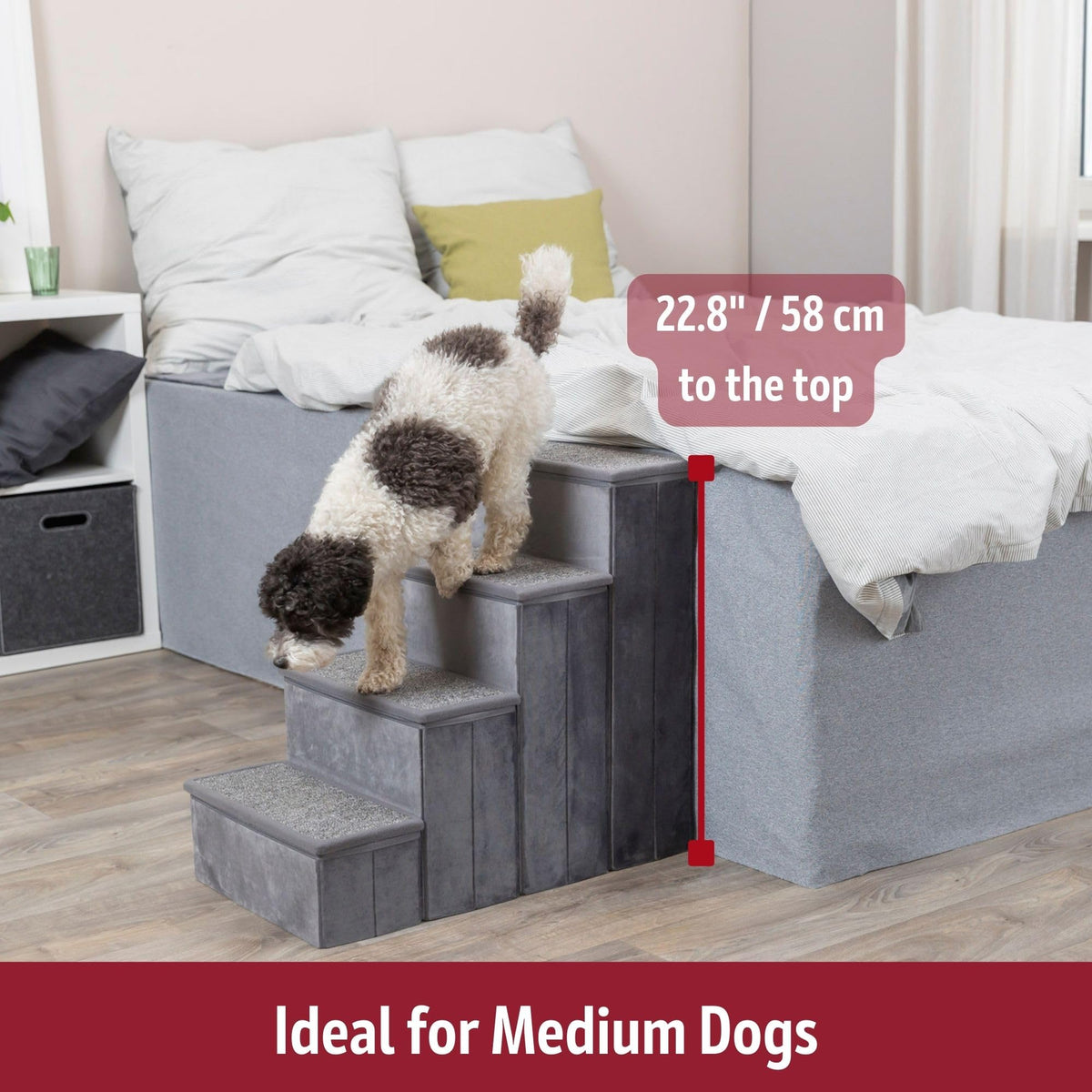 4-Step Velour Pet Stairs M100