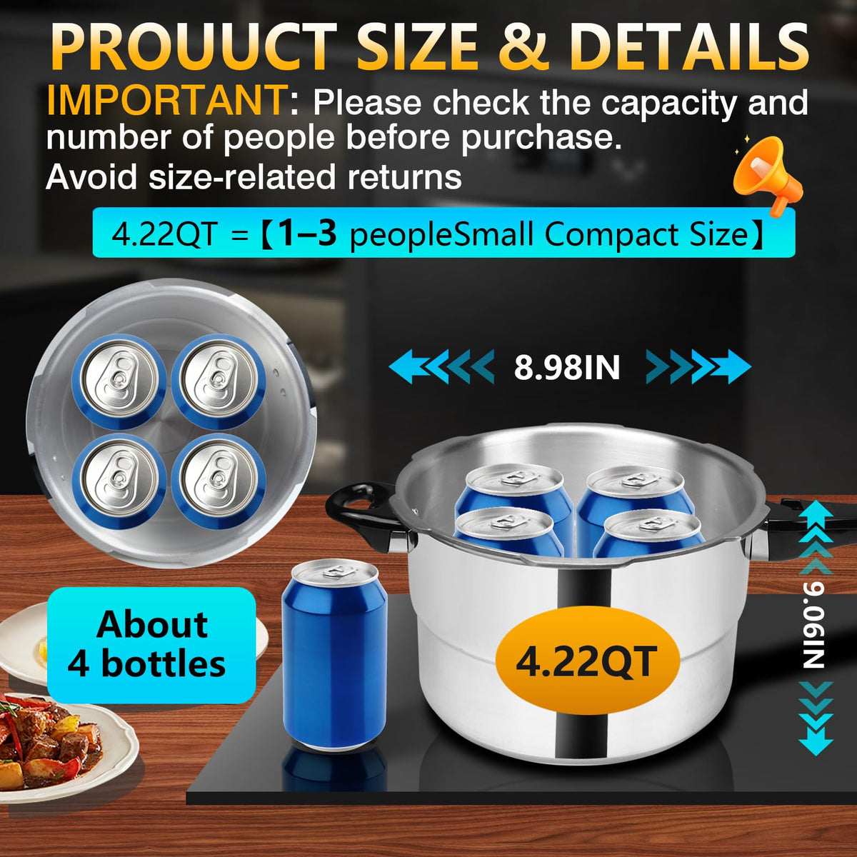 4.23 Quart Aluminum Stovetop Pressure Cooker X46946