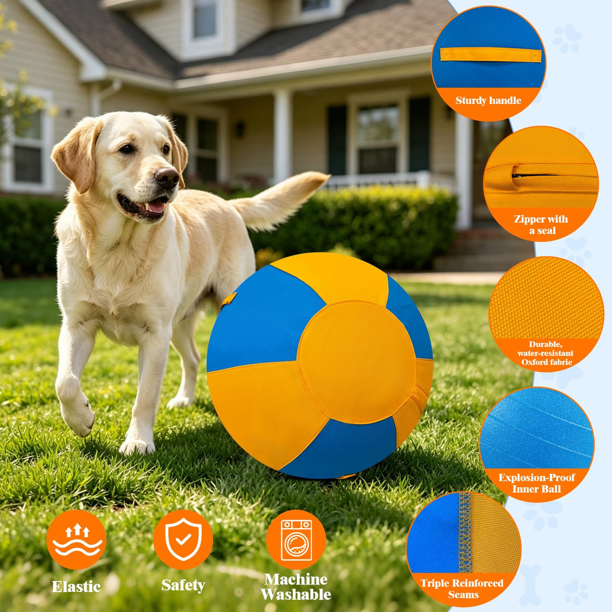 18 Inch Heavy Duty Herding Ball for Dogs with 3 Handles V877260