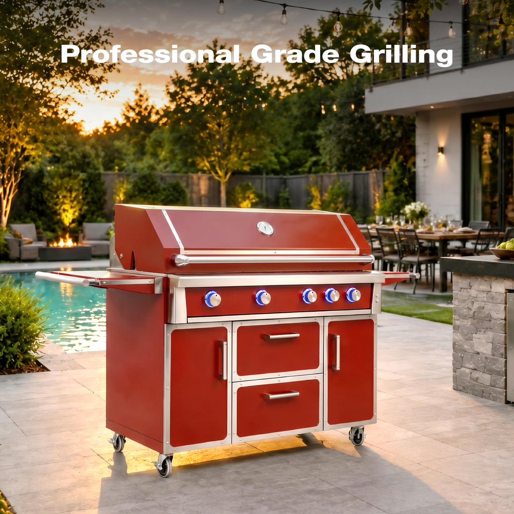 49" Propane Gas Grill, 304 Stainless Steel, 99K BTU, 828 Sq.In M195447