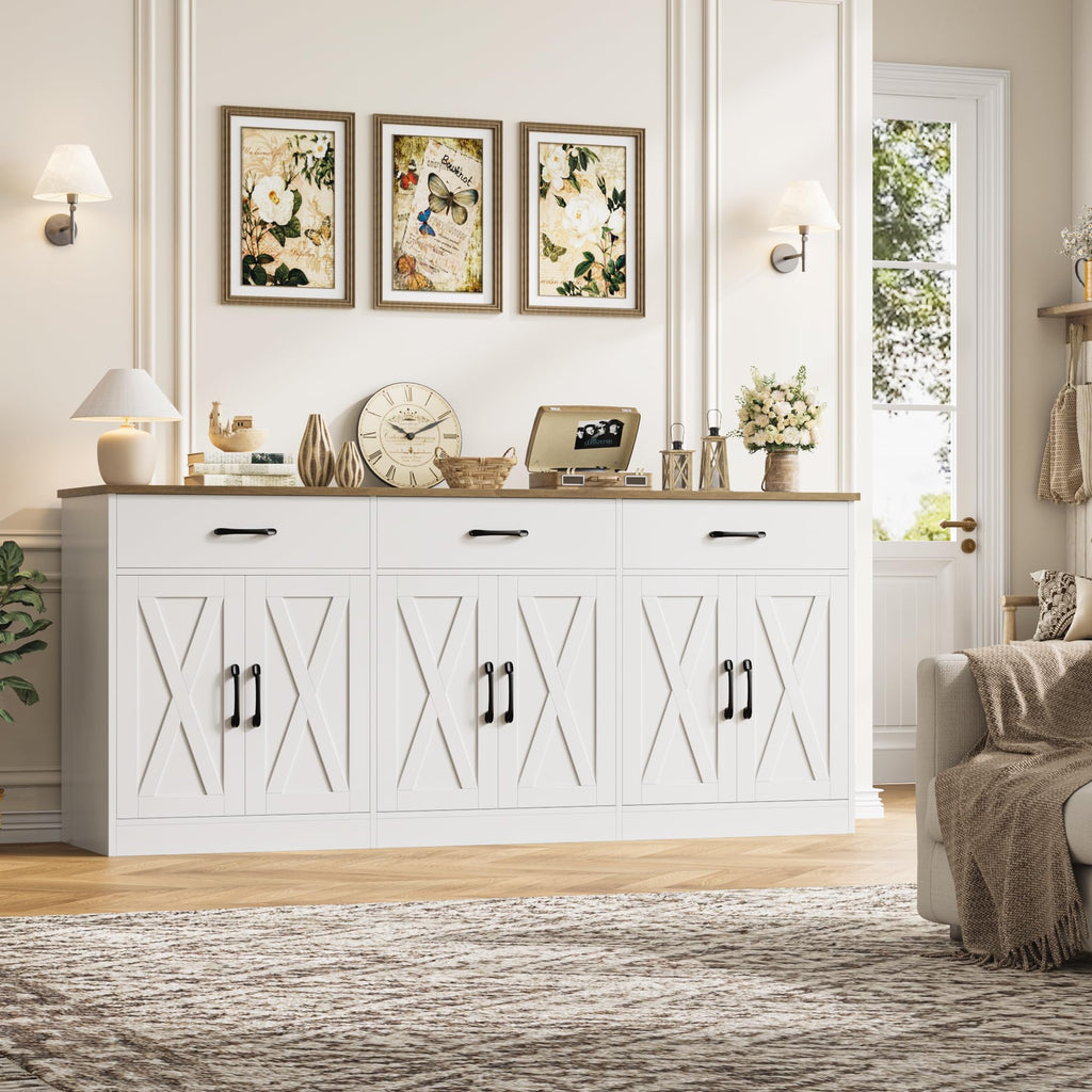 White Kitchen Sideboard Buffet Cabinet with Storage E55277
