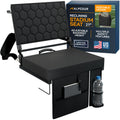 Extra Wide Folding Reclining Stadium Seat with Cup Holder and Storage Pockets M657656