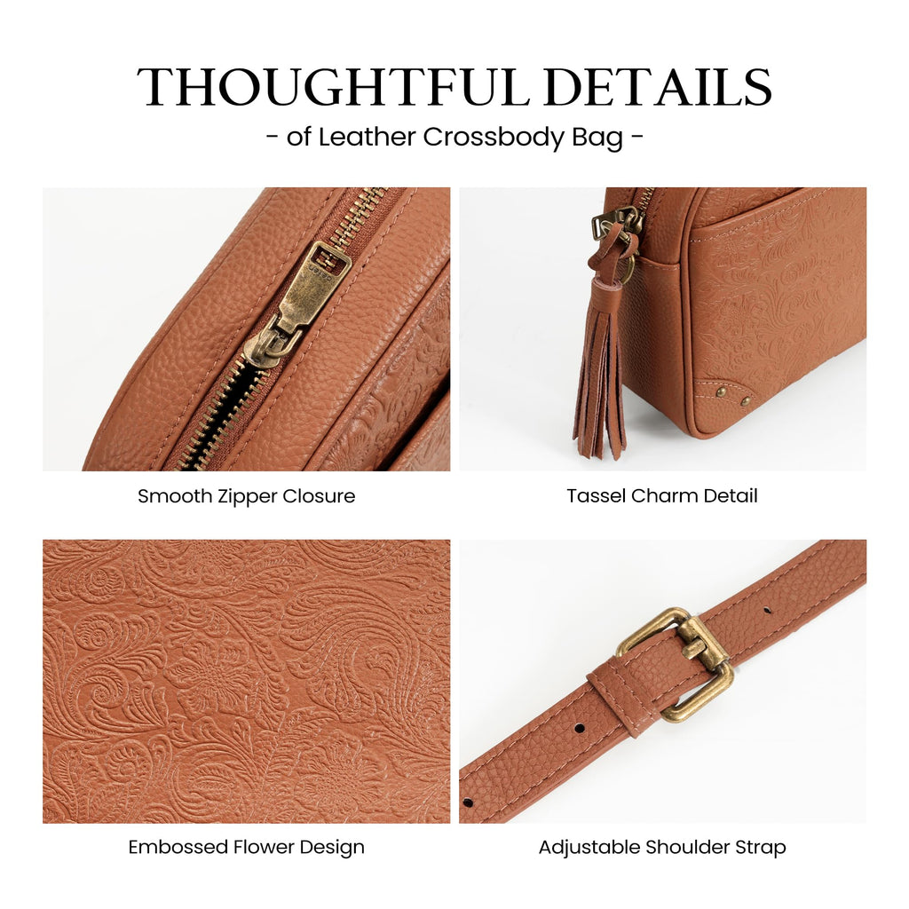 Anti-theft Genuine Leather Crossbody Bag with RFID Card Slots I148