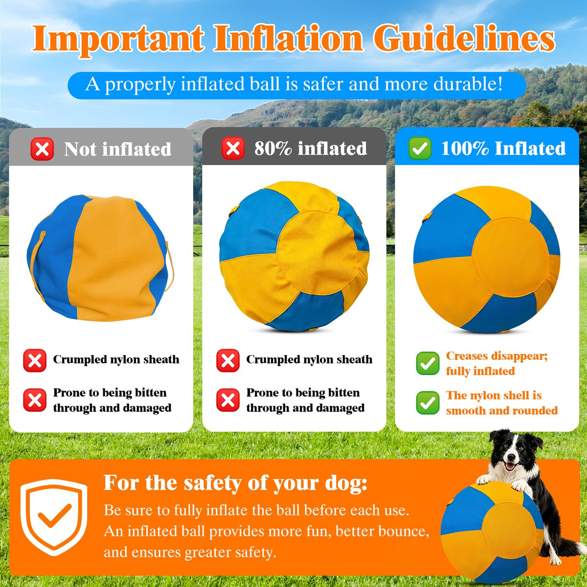 18 Inch Heavy Duty Herding Ball for Dogs with 3 Handles V877260