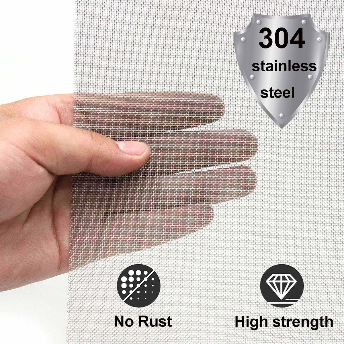 Stainless Steel Wire Mesh Screen 15.7 X 47 in 20 Mesh I61056