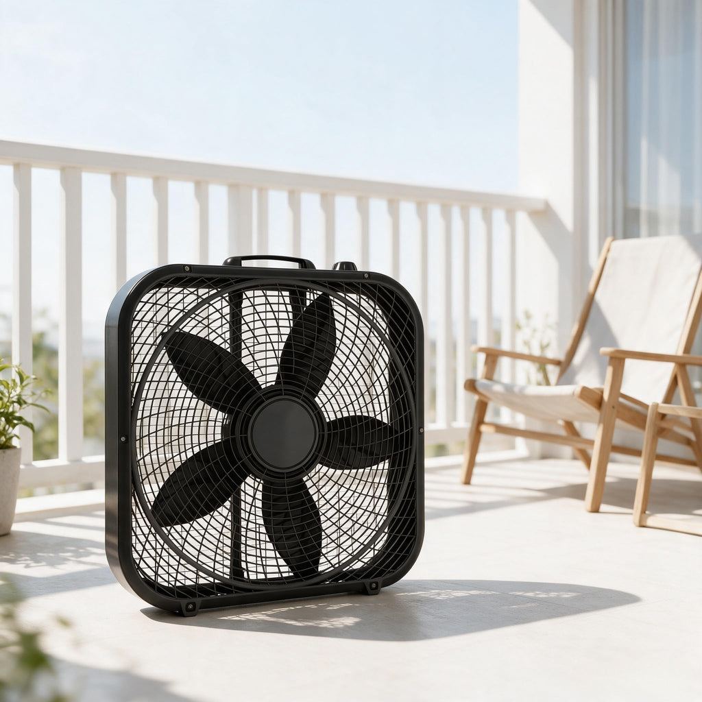Black 3-Speed Box Fan A828