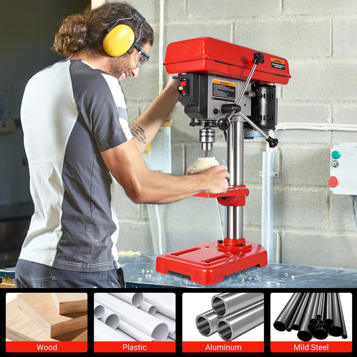 8" Benchtop Drill Press with 5 Adjustable Speeds T15748
