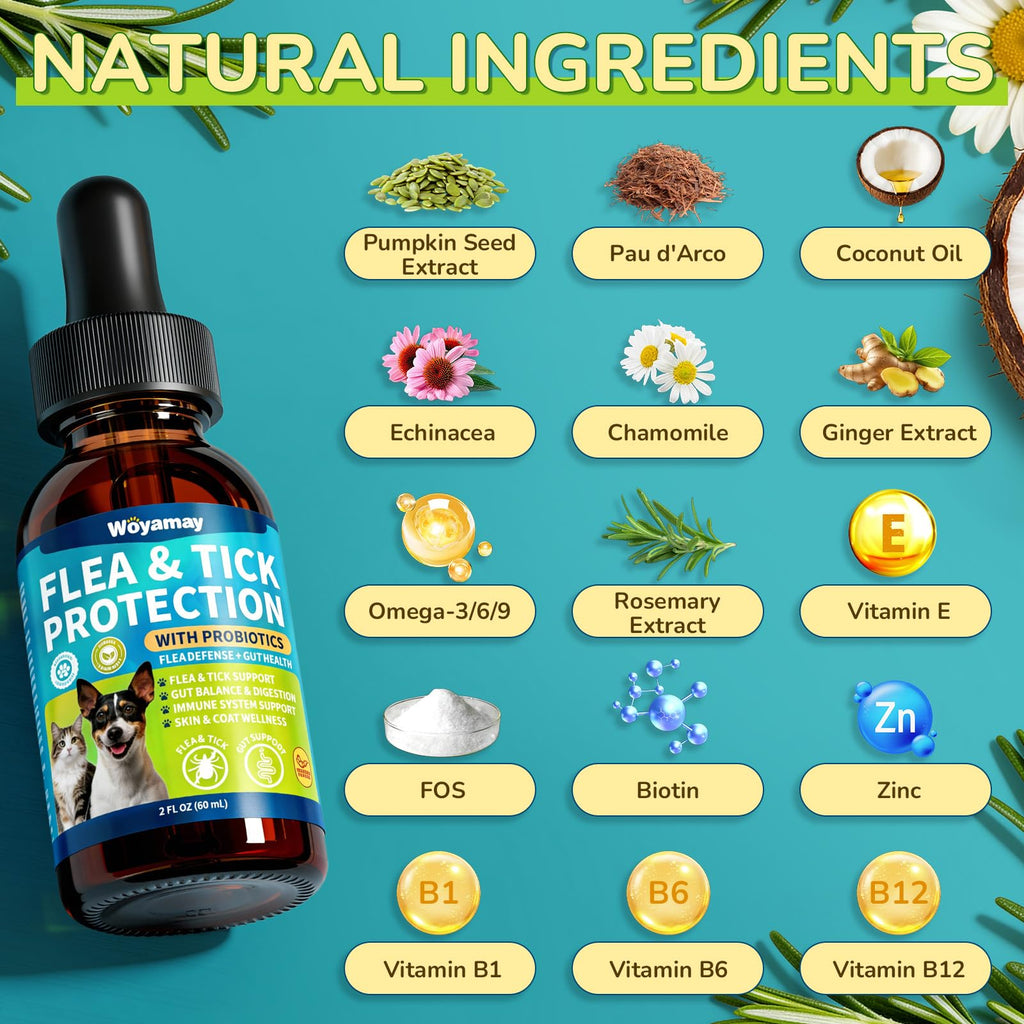 Flea and Tick Prevention Drops with Probiotics B76593