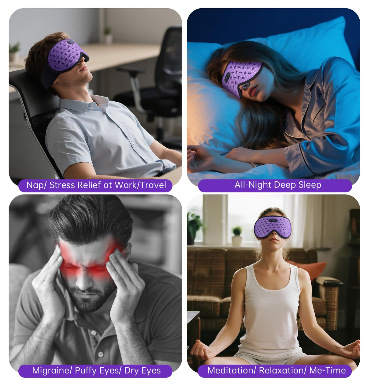 Bluetooth Sleep Mask Headphones with Hot & Cold Compress C476