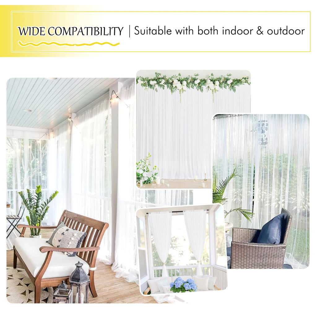 White 2 Panels Waterproof Mosquito Netting Curtains H462