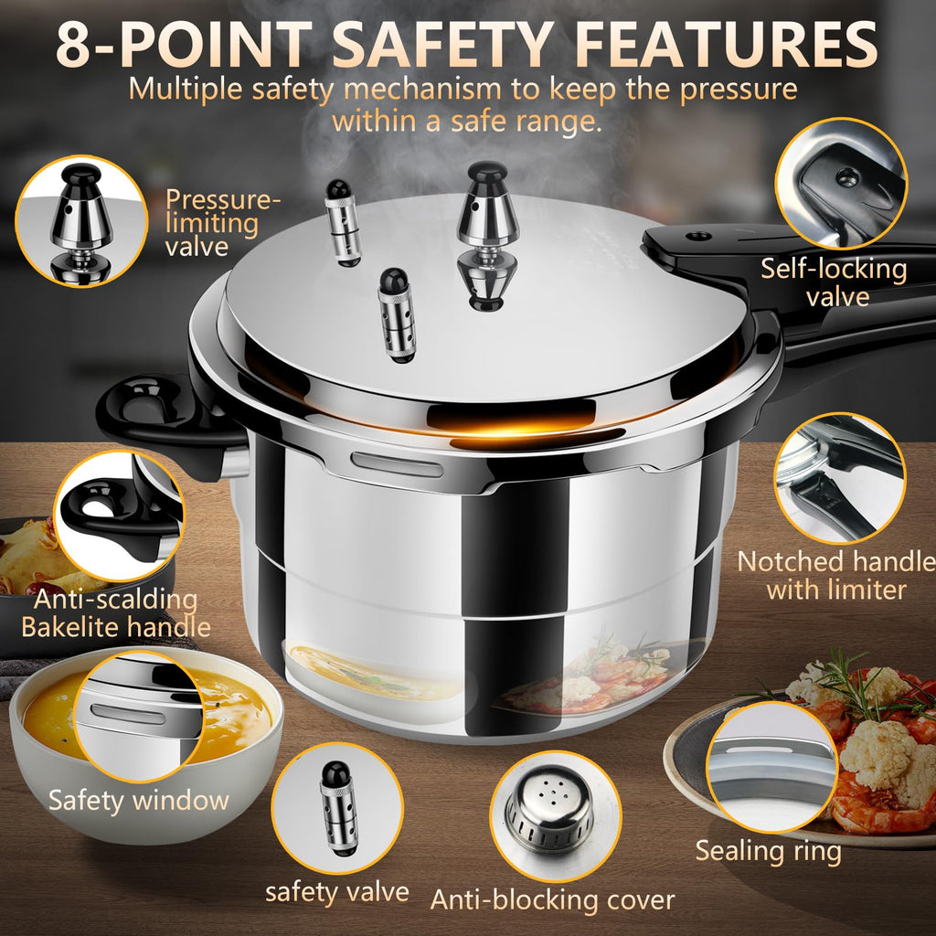 4.23 Quart Aluminum Stovetop Pressure Cooker X46946