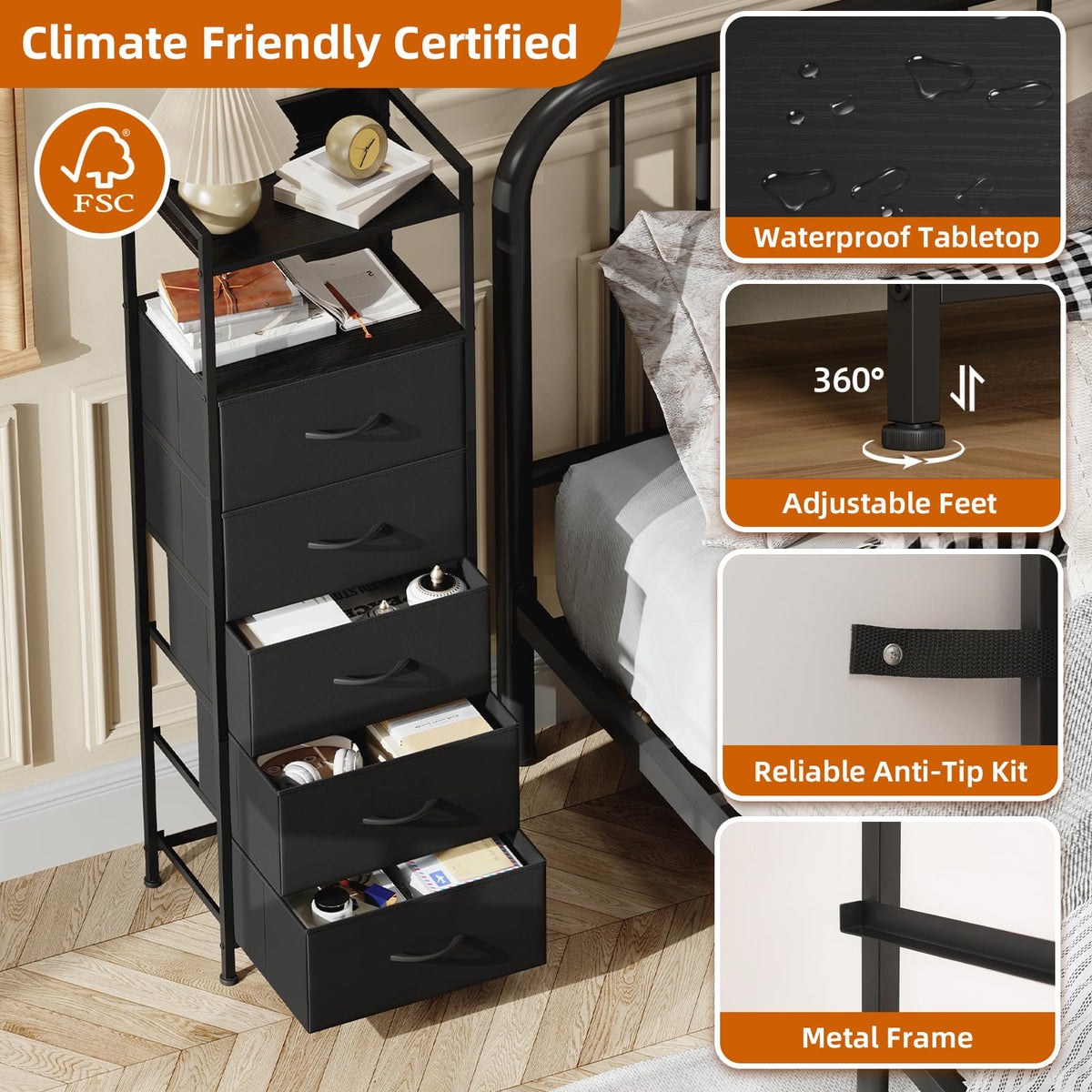 Tall 5 Drawer Dresser S55037