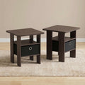Brown 3-Tier Square Side Table Set of 2 C4649