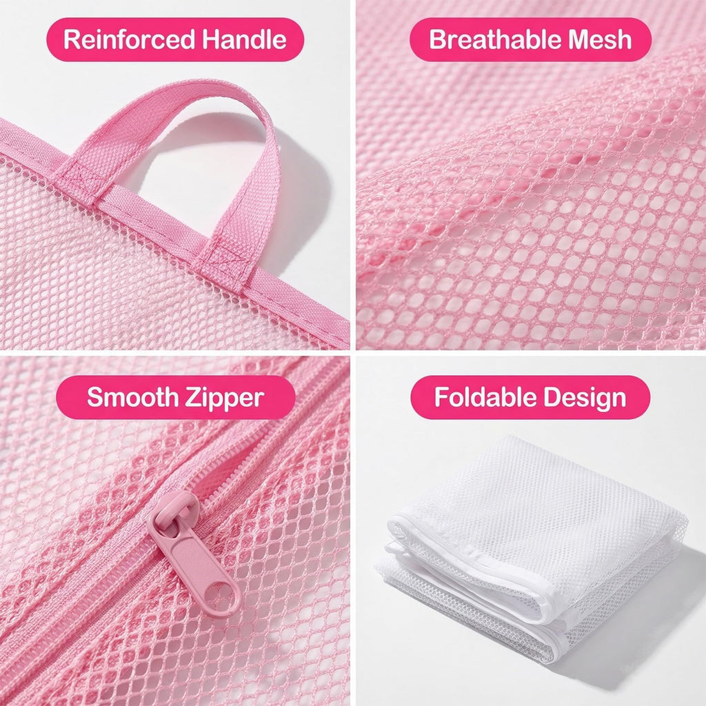2 PCS Mesh Storage Bags with Zipper Y17295