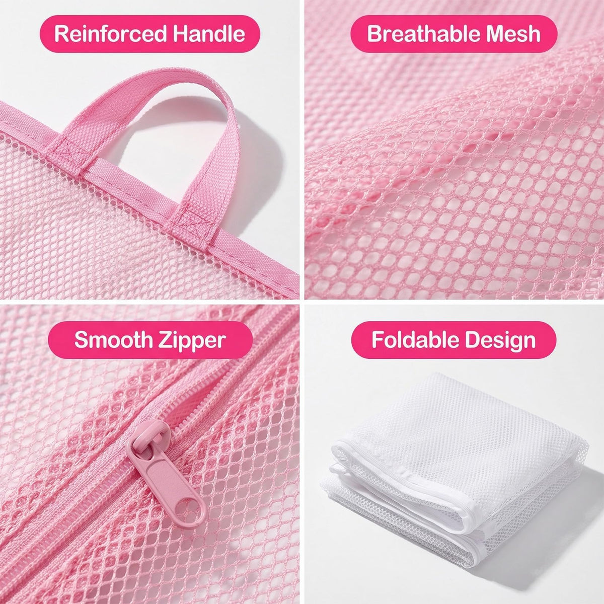 2 PCS Mesh Storage Bags with Zipper Y17295