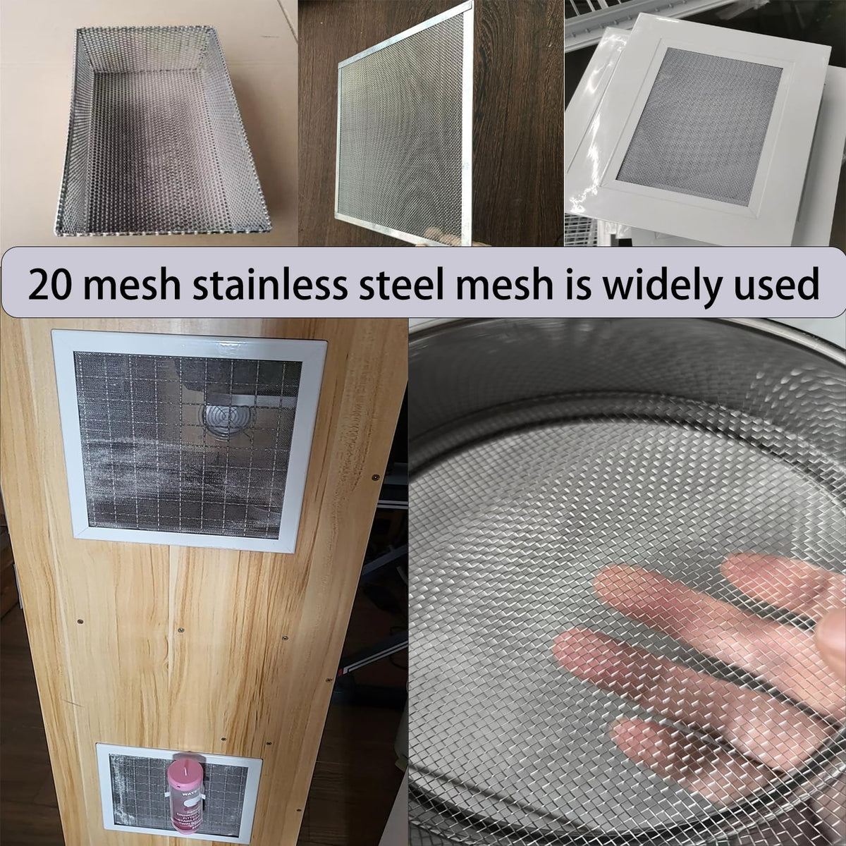 Stainless Steel Wire Mesh Screen 15.7 X 47 in 20 Mesh I61056