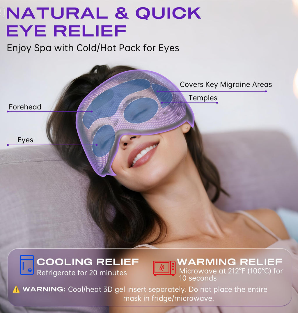 Bluetooth Sleep Mask Headphones with Hot & Cold Compress C476