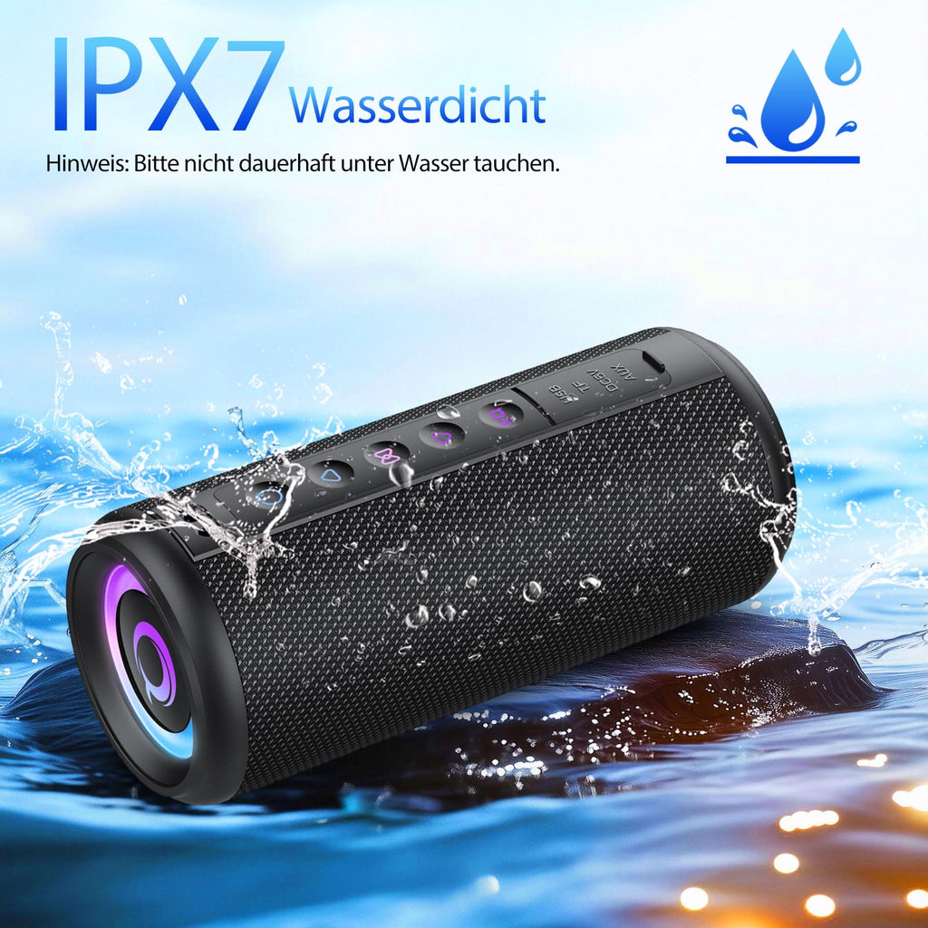 Black Portable Bluetooth Speaker with 20W Stereo Sound Z100650