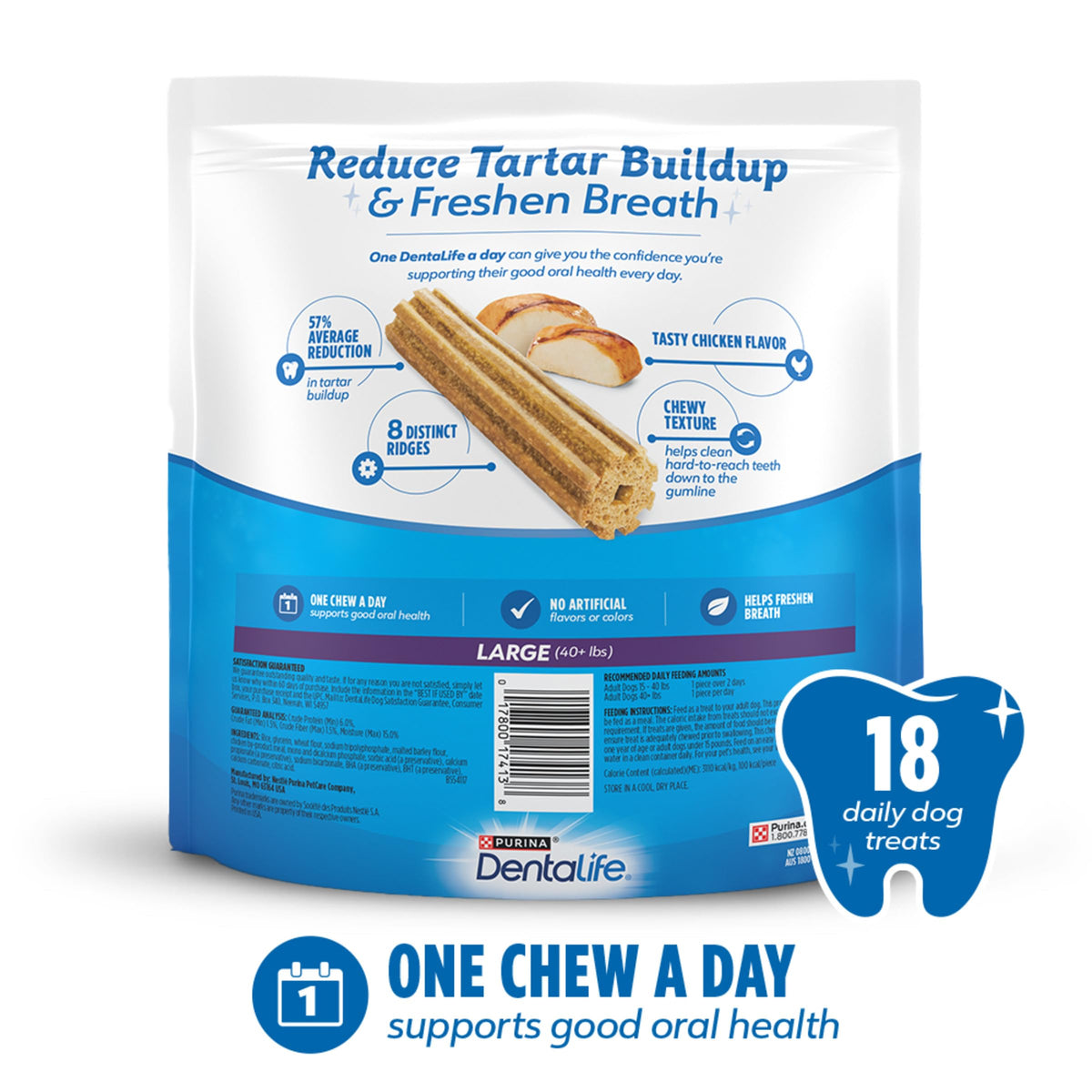 Daily Dental Chews for Large Dogs, 18 ct M8154