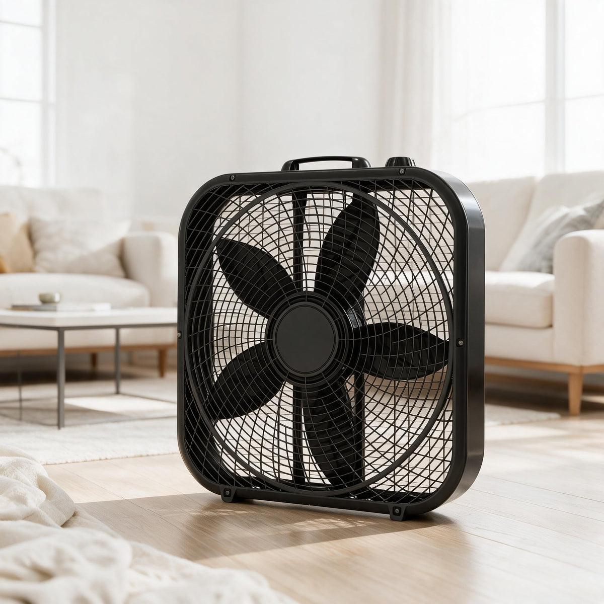 Black 3-Speed Box Fan A828