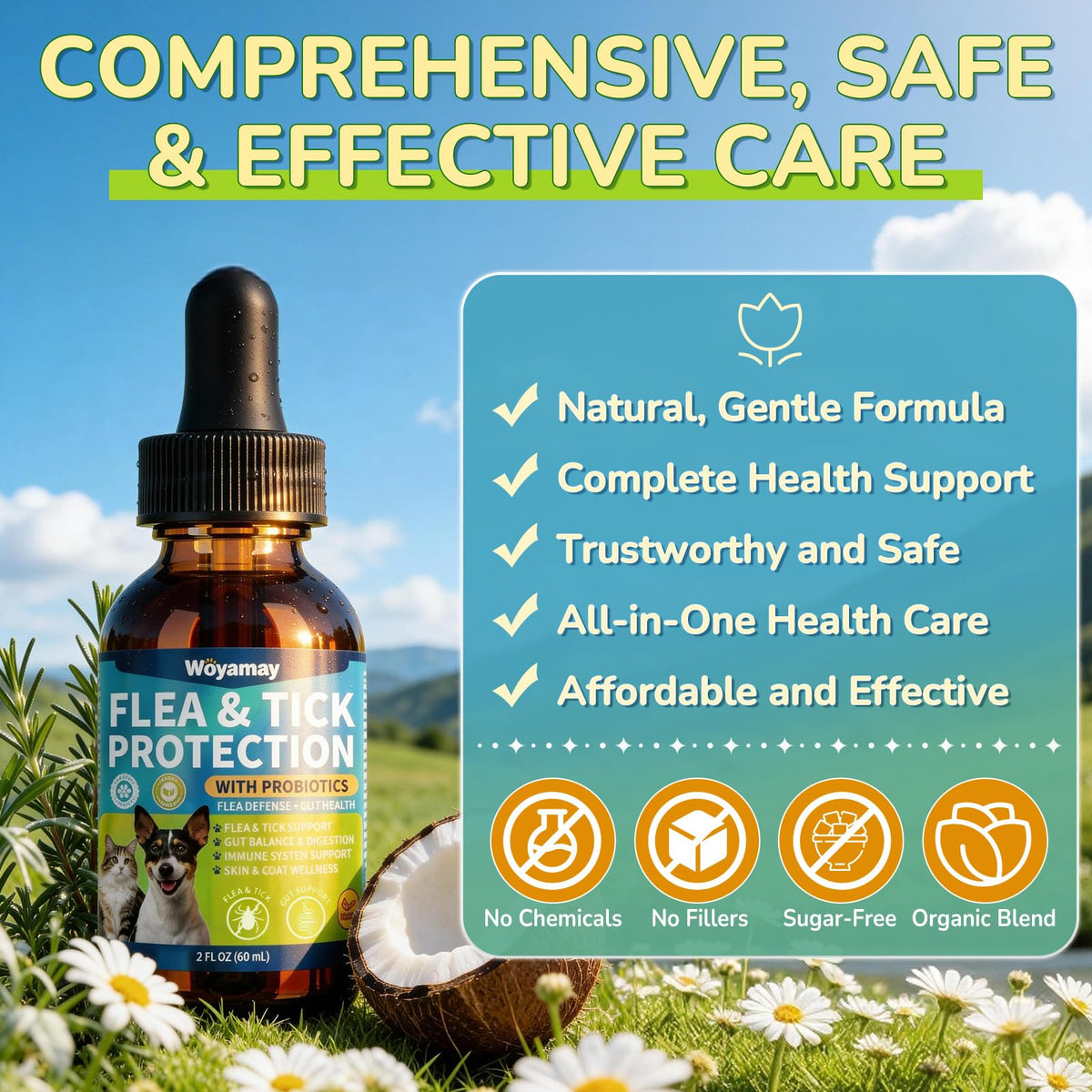 Flea and Tick Prevention Drops with Probiotics B76593