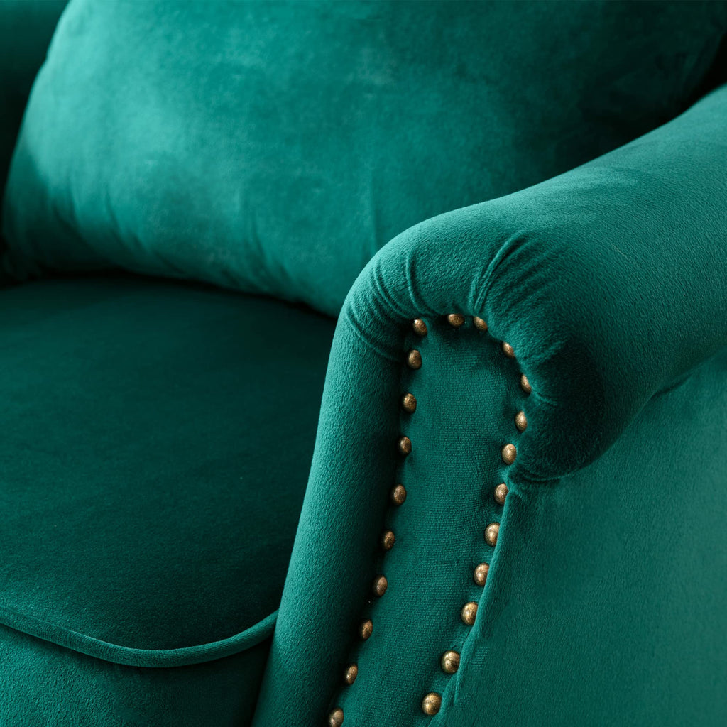 Velvet Green Accent Chairs Set of 2 O10219