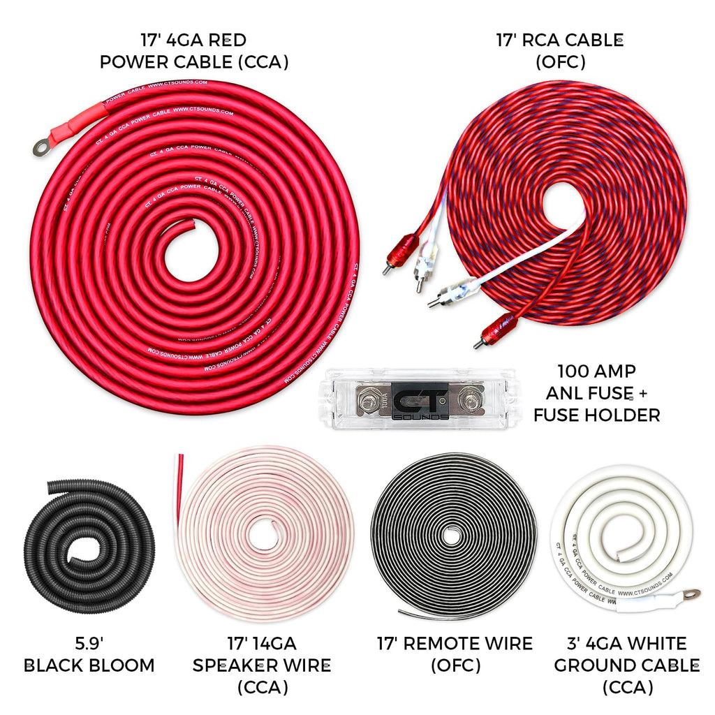 4 Gauge CCA Amp Wiring Install Kit B6540