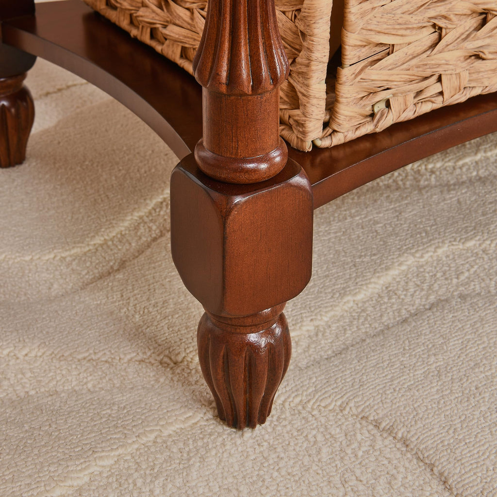 Solid Wood Side Table with Drawer, Cherry Walnut E57284