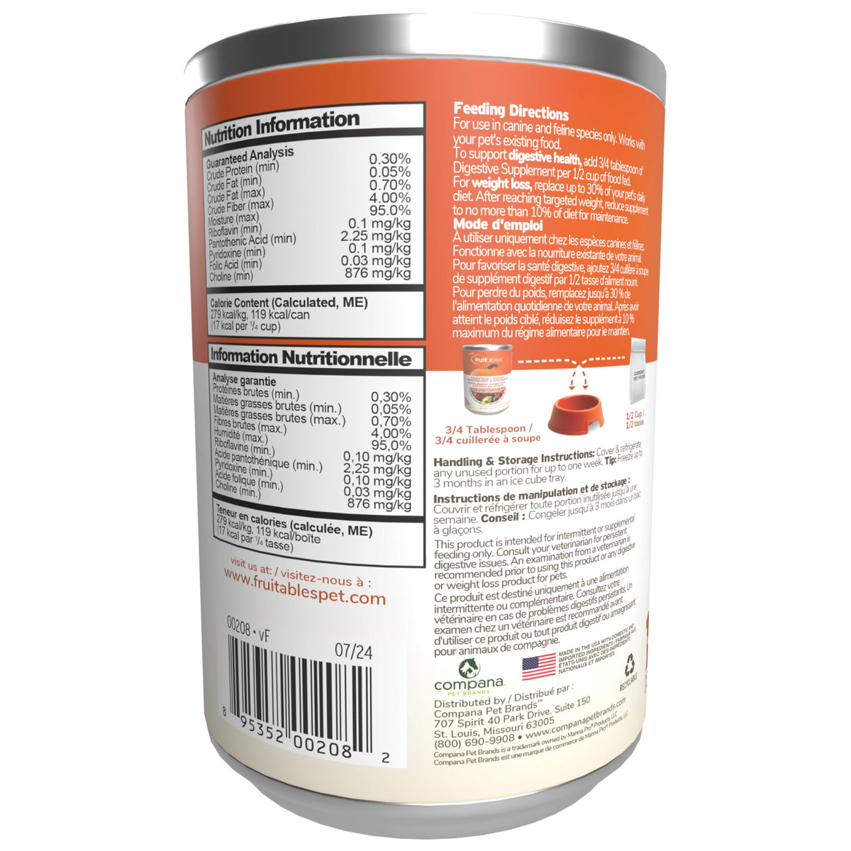 Pumpkin Digestive Supplement for Dogs 15oz W477