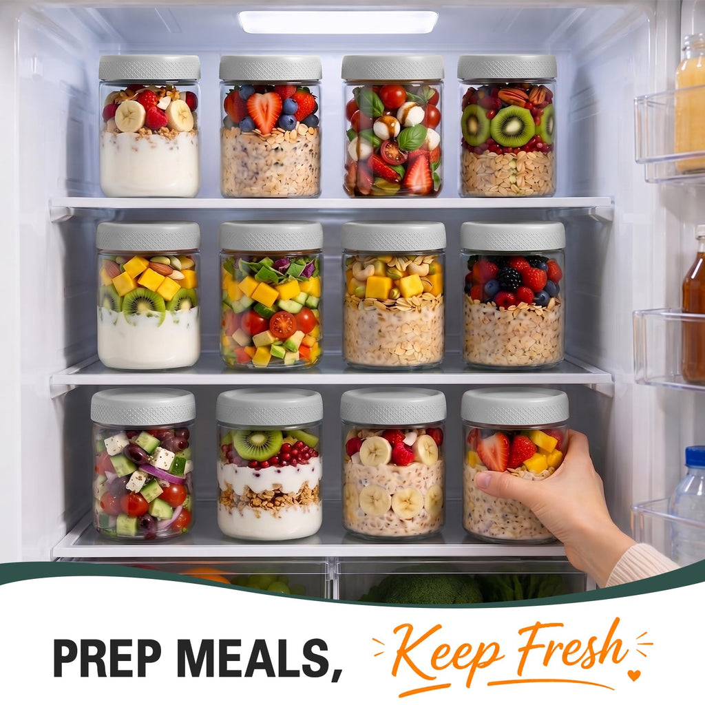 12 Pack 16 oz Glass Jars with Lid K319800