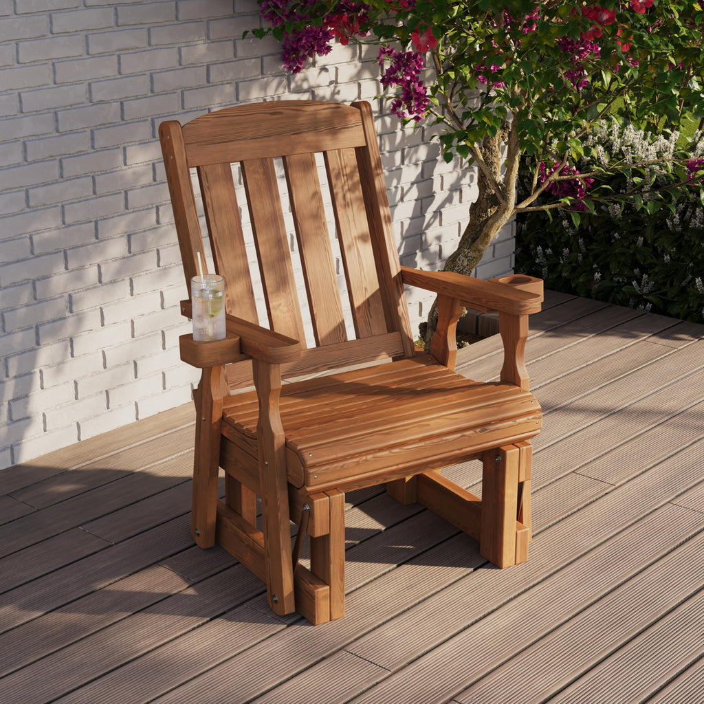 Heavy Duty 600 Lb High Back Glider Chair with Cupholders L462
